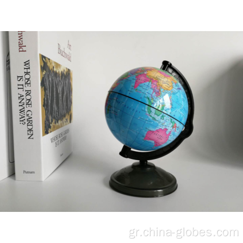 Small Money Box Globe με μπλε παγκόσμιο χάρτη
